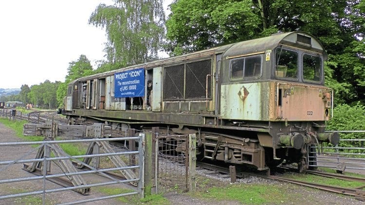 Class 58 No. 58022 at Rowsley South on June 23, newly arrived from DB Cargo, Crewe. This loco will be dismantled with its frame to be used as the basis for a reconstruction of LMS No. 10000. Correct-style bogies and power plant have already been acquired for use in this ambitious project. STUART GRAVES