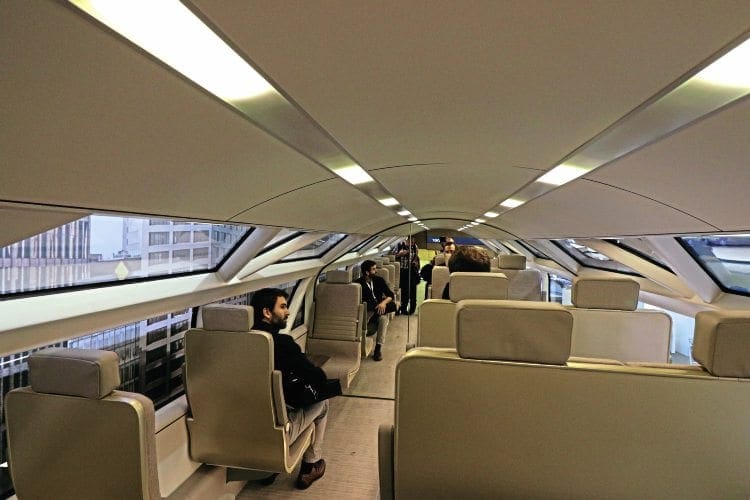 The upper deck of the carriage, which some may find claustrophobic. 