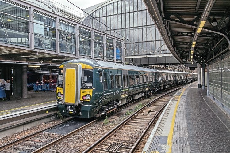 New Class 387 No. 387132 with 387131 at Paddington on press launch day, September 2. 