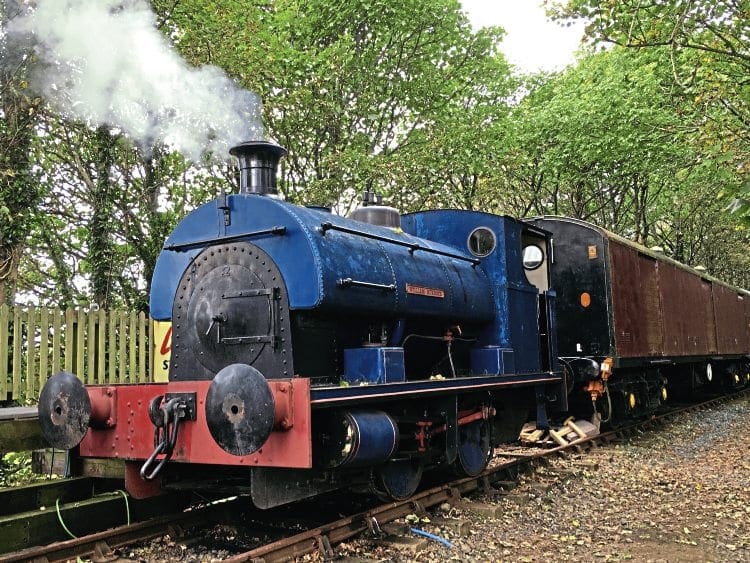 Newly arrived Peckett 0-4-0ST William Murdoch simmers with its first fire at Prospidnick, Helston Railway, on October 9. KEN WOOD