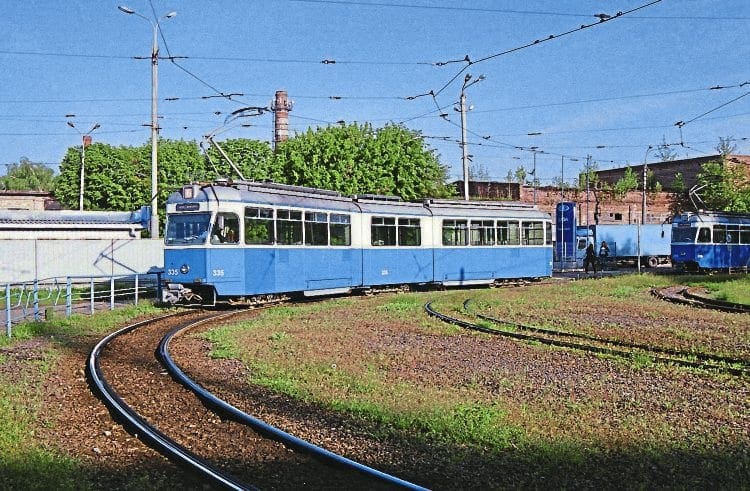 Sold for future use: Former Zurich Be4/6 tram 1659 in use in Vinnytsia, Ukraine, as number 335. It is seen on May 13. CLIVE HAINES