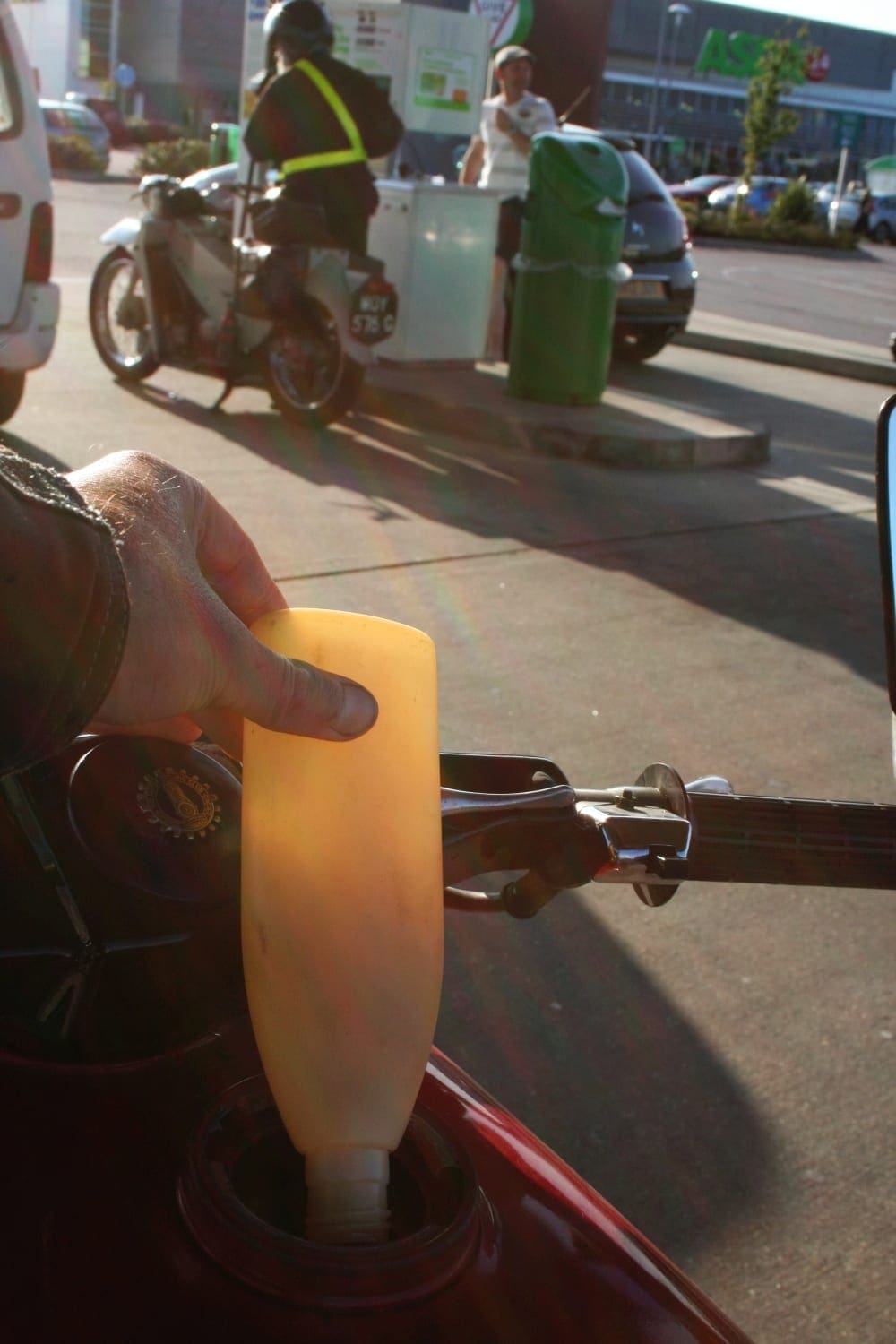 Riding an old two-stroke means adding the right amount of oil at every fill-up