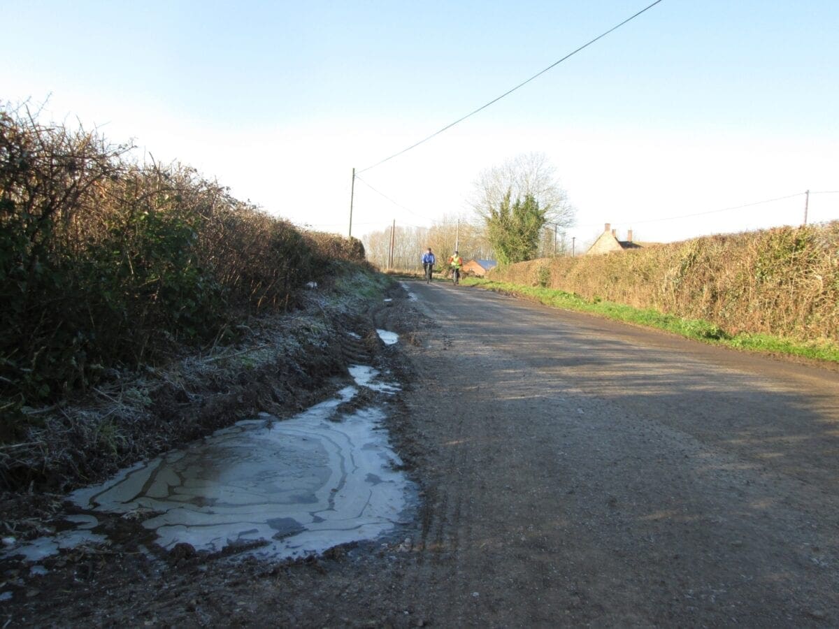 Icy puddles are a warning sign