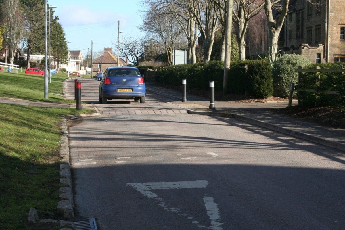 Build-out for a crossing point makes this hump unavoidable