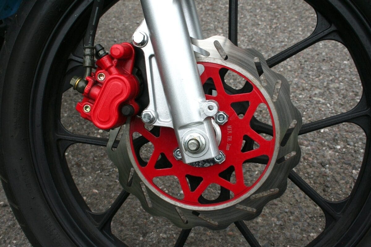Customer bikes won't have red calipers, so the brakes won't be as powerful. Obviously