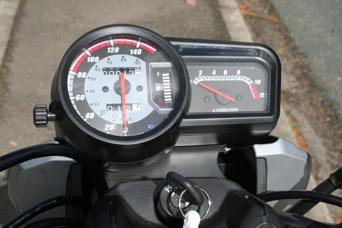 None of your high-tech digital dash here, just all you need to know