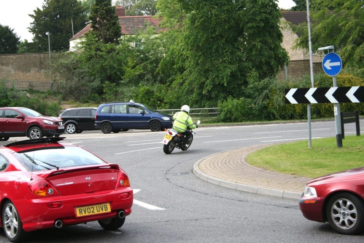Checking the last exit before his, before moving to left-hand lane – the blue taxis clocked him, so that's good