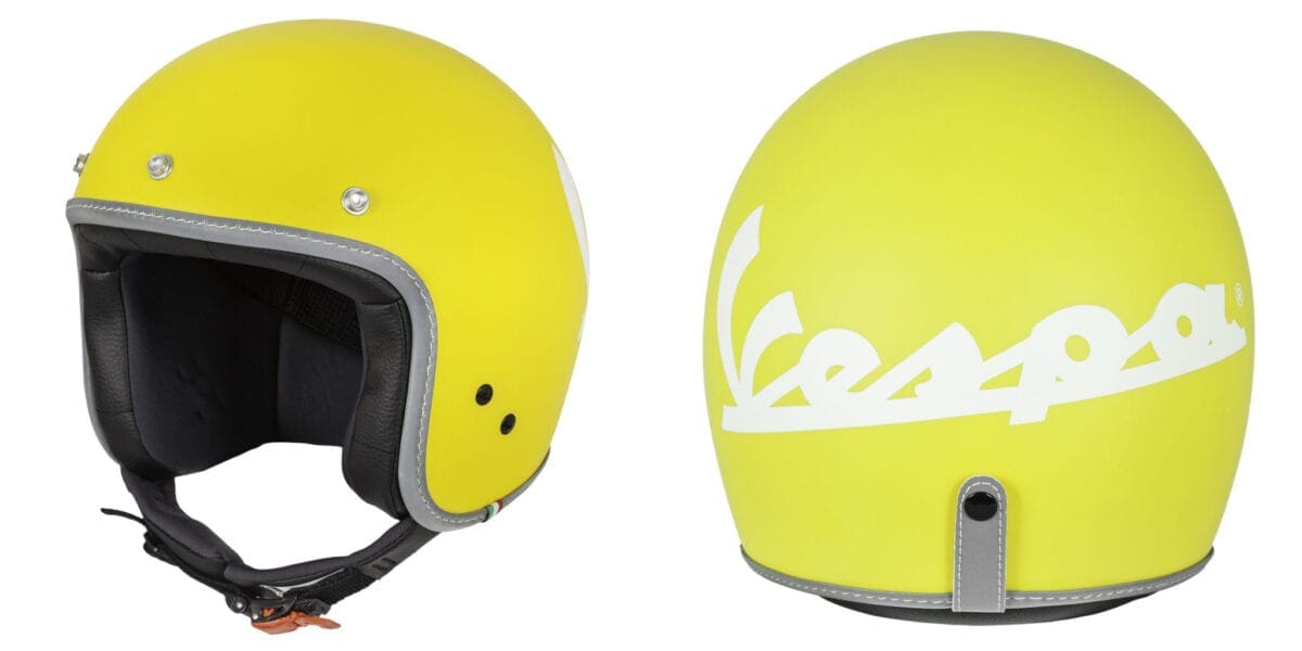 yellow vespa helmet