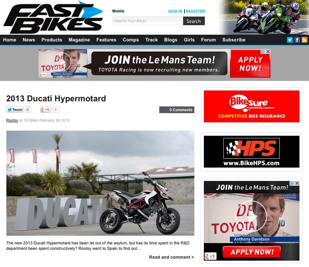 new fast bikes website